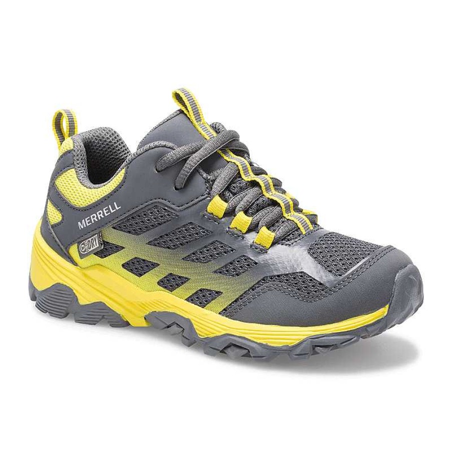 Kids Merrell | Boy'S Merrell Moab Fst Low Waterproof Size 10.5-5 - Grey|Yellow