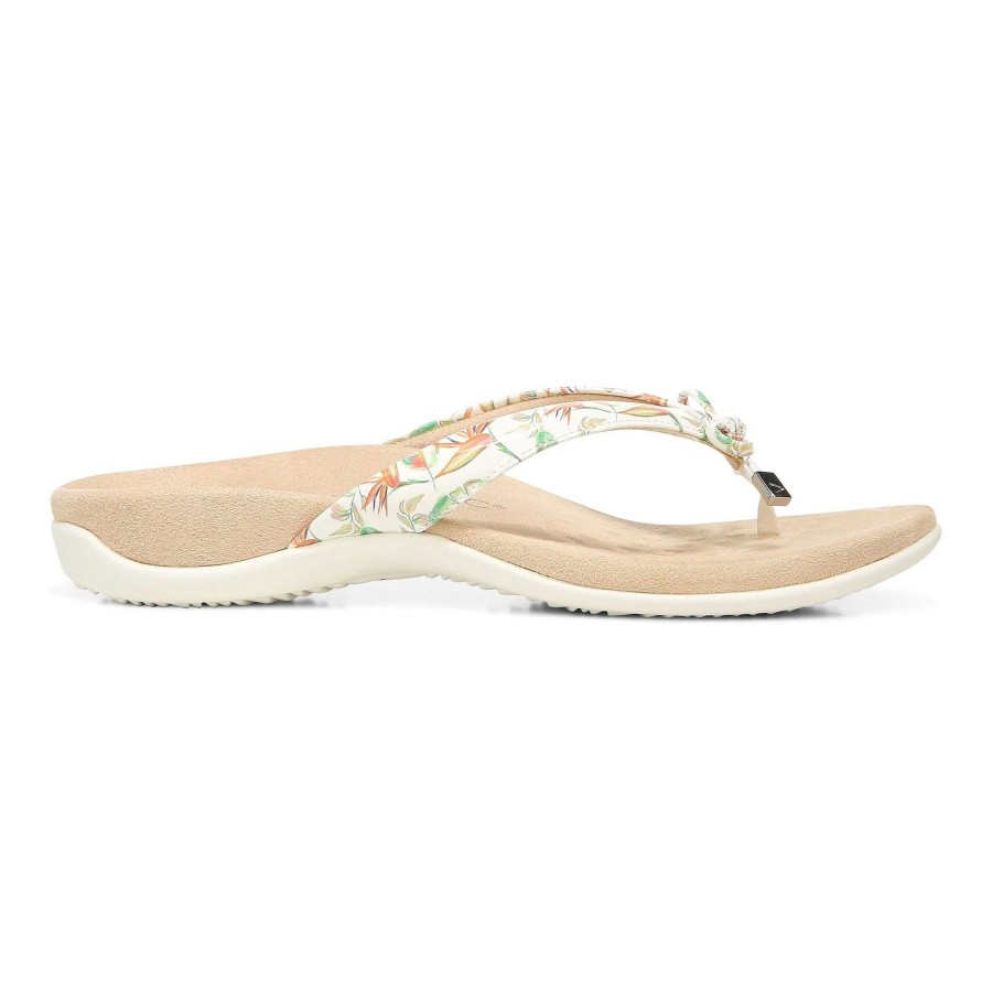 Women Vionic | Women'S Vionic Bella Ll Tropical Toe Post Sandal - Marshmallow