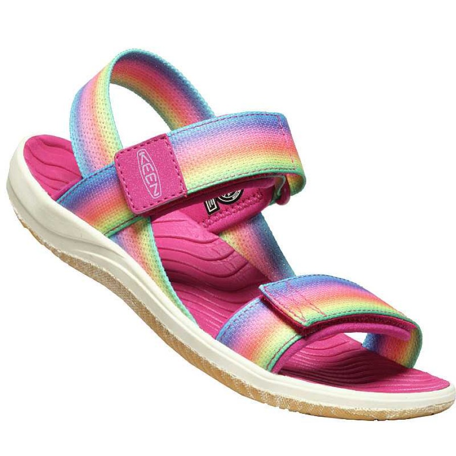 Kids Keen | Kids' Keen Elle Backstrap Y Sizes 1-3 - Rainbow/Festival Fuchsia