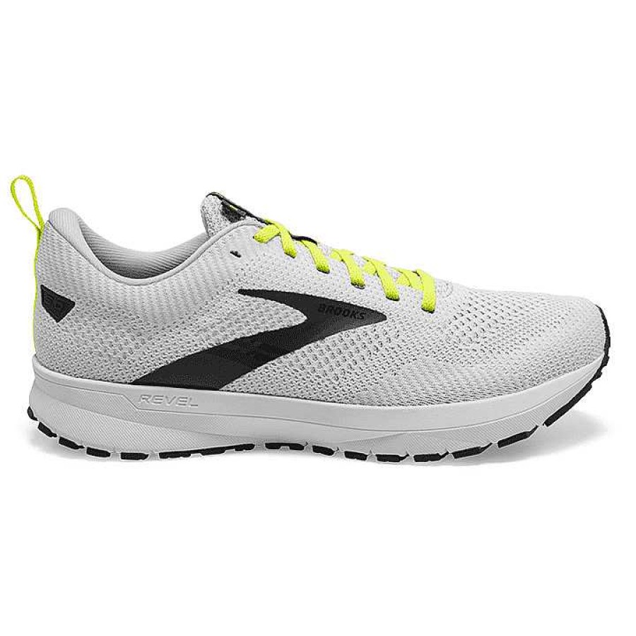 Men Brooks Running | Men'S Brooks Revel 5 - White|Oyster|India Ink (182)