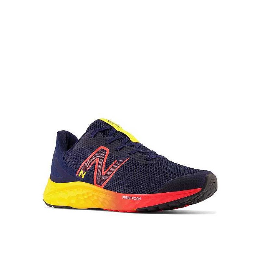 Kids New Balance | Kids' New Balance Fresh Foam Arishi V4 Sizes 3.5-7 - Team Navy|Electric Red|Egg Yolk