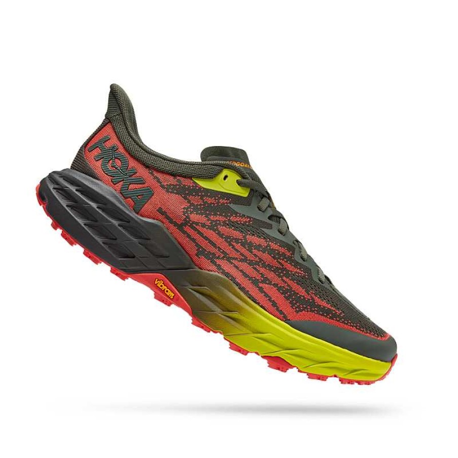 Men Hoka | Men'S Hoka Speedgoat 5 Thyme/Fiesta (Tfst)