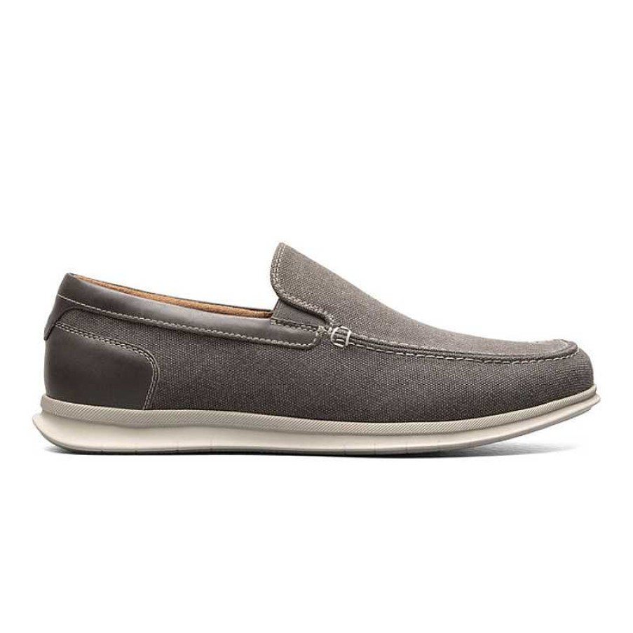 Men Florsheim | Men'S Florsheim Montigo Canvas Moc Toe Venetian Loafer - Gray