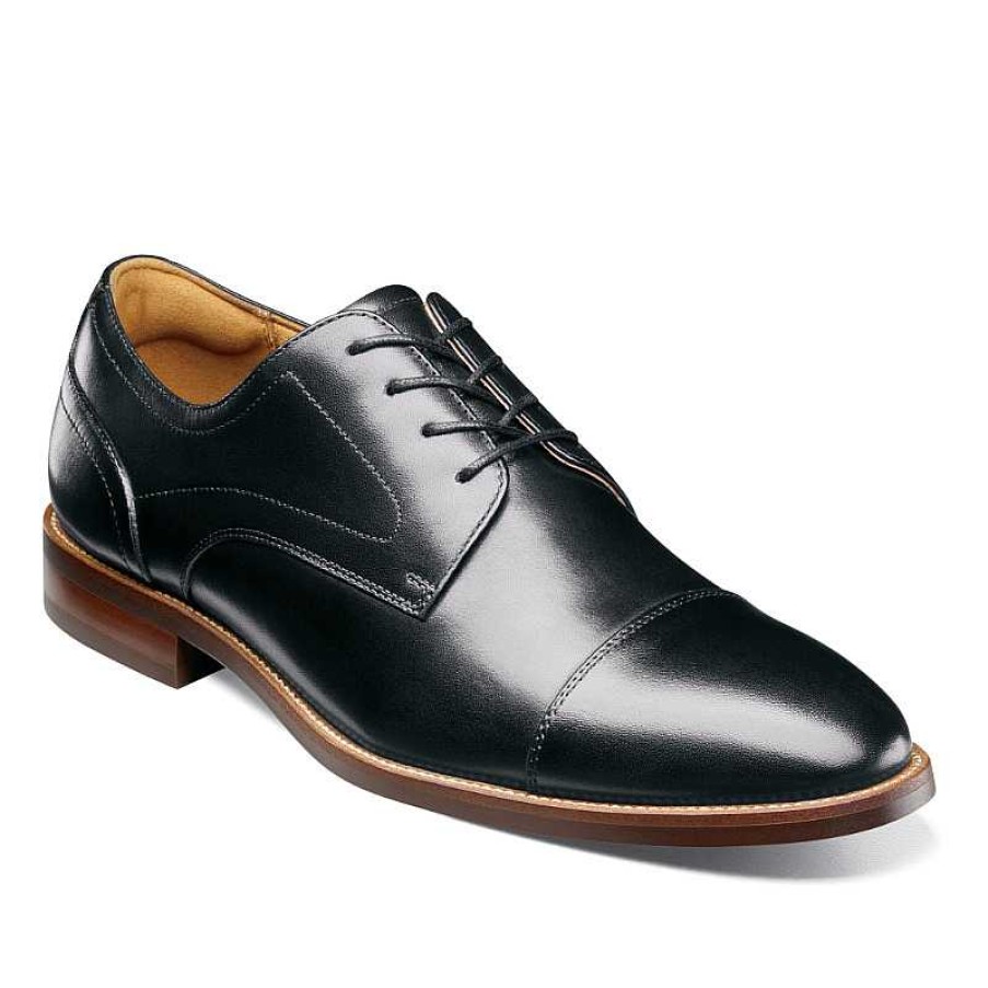 Men Florsheim | Men'S Florsheim Rucci Cap Toe Oxford - Black