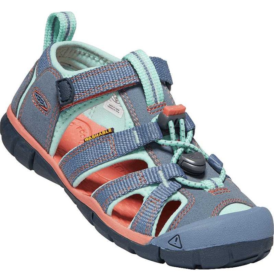 Kids Keen | Kids' Keen Seacamp Ii Cnx Size 8-13 - Flint Stone|Ocean Wave