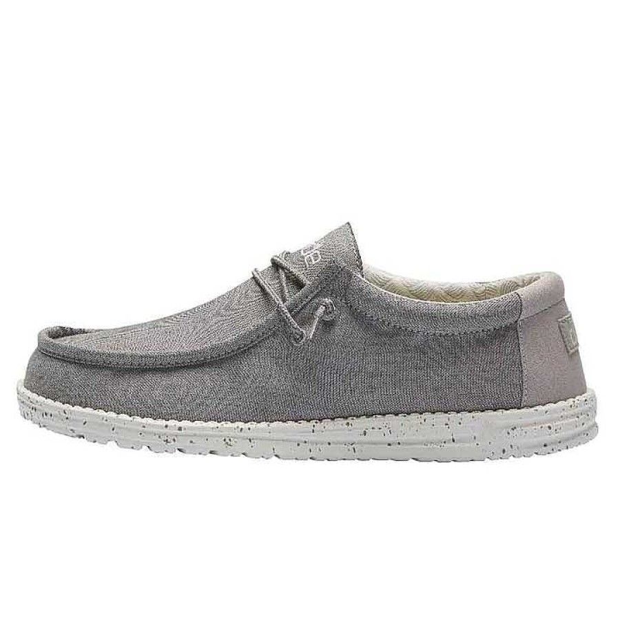 Men Hey Dude | Men'S Hey Dude Wally Chambray - Frost Grey