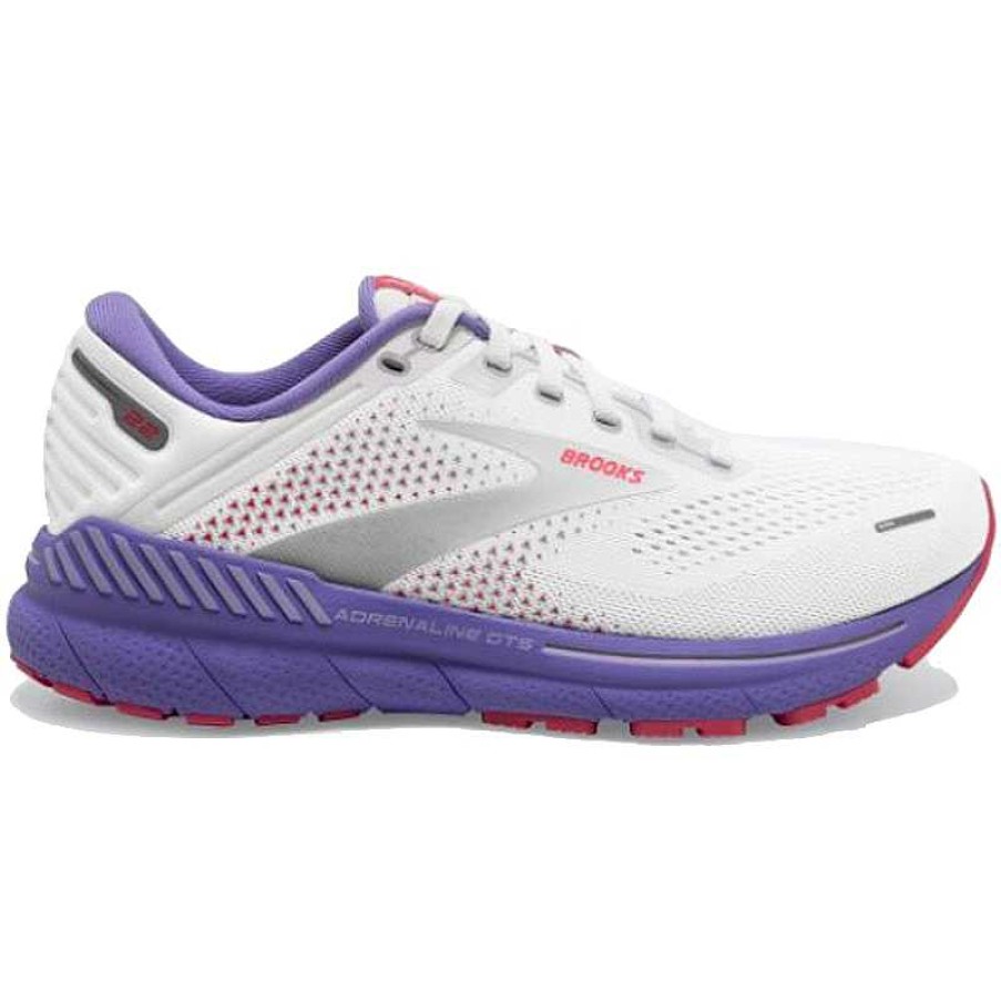 Men Brooks Running | Women'S Brooks Adrenaline Gts 22 - White/Coral/Purple