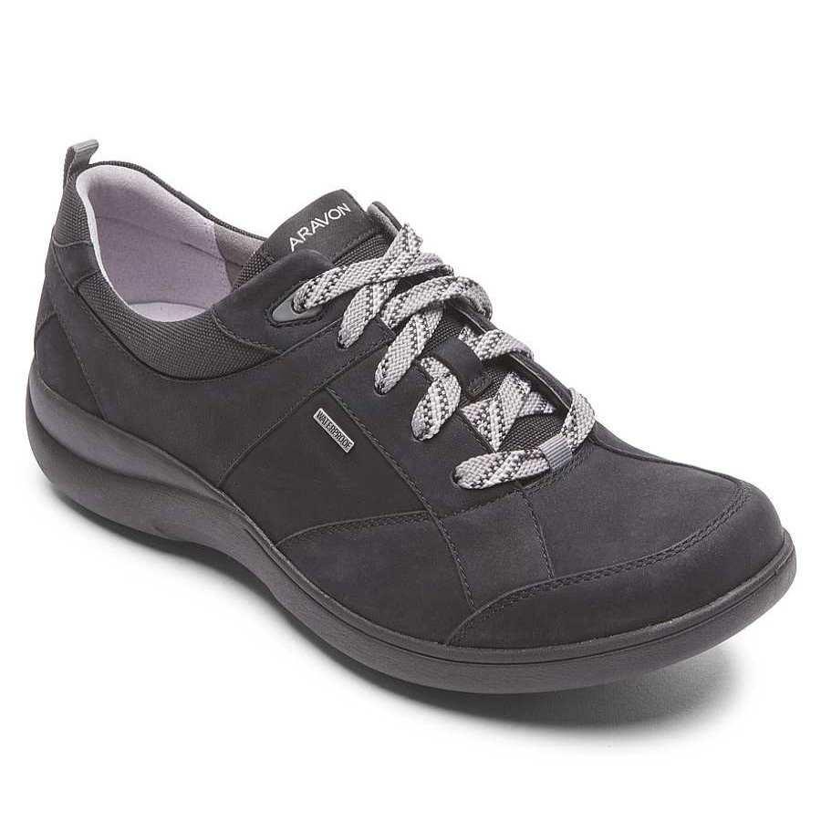 Women Aravon | Women'S Aravon Rev Stridarc Waterproof Lace Up Shoe - Black