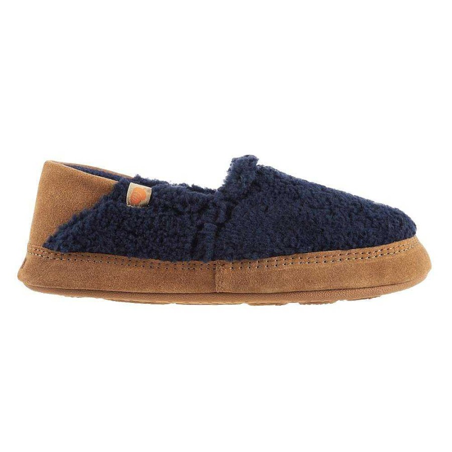 Women Acorn Slippers | Women'S Acorn Moc Ii Slipper Collapsible Heel - Navy Popcorn