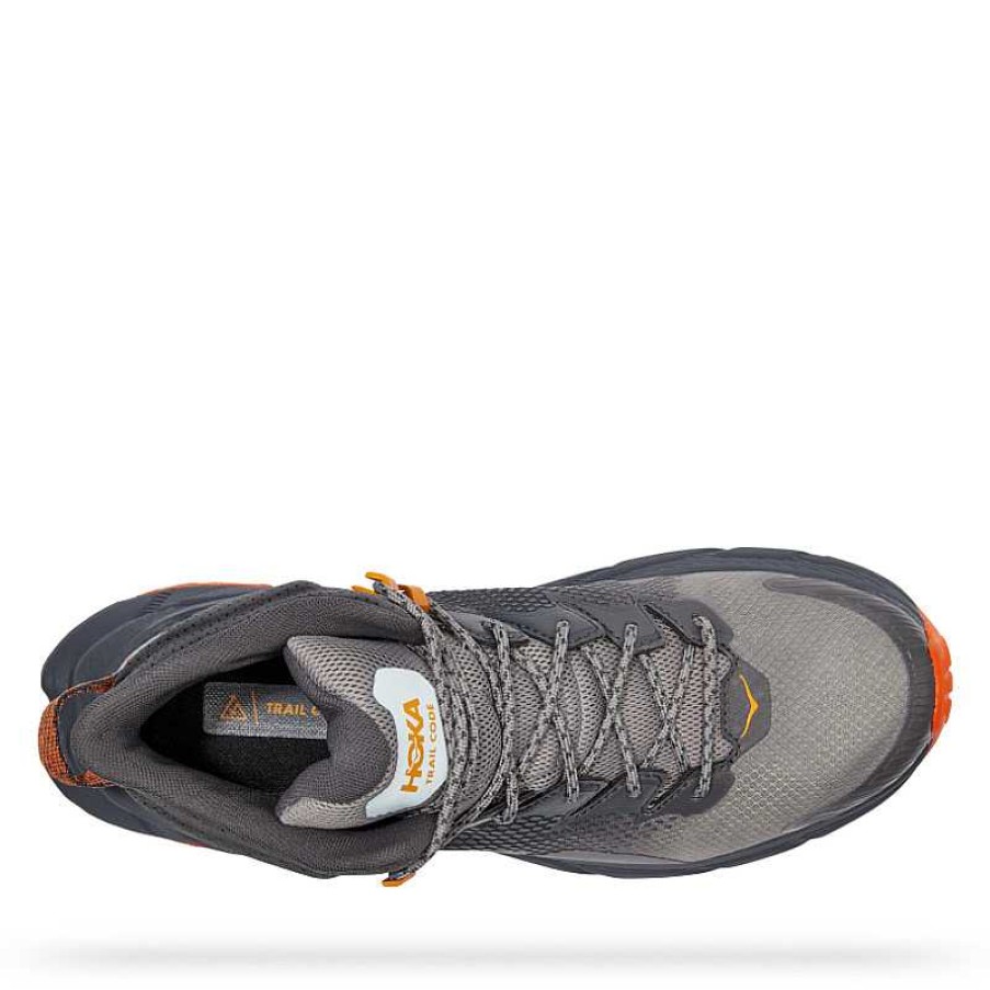 Men Hoka | Men'S Hoka Trail Code Gtx - Castlerock/Persimmon Orange (Cpor)