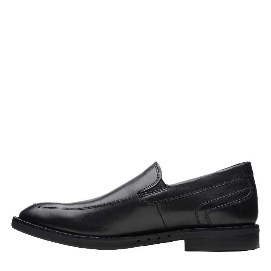 Men Clarks | Men'S Clarks Un Hugh Step Black Leather