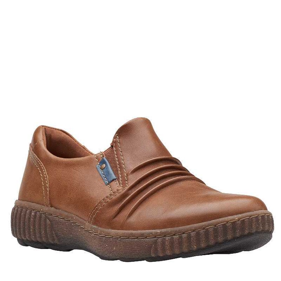 Women Clarks | Women'S Clarks Magnolia Faye Dark Tan Leather