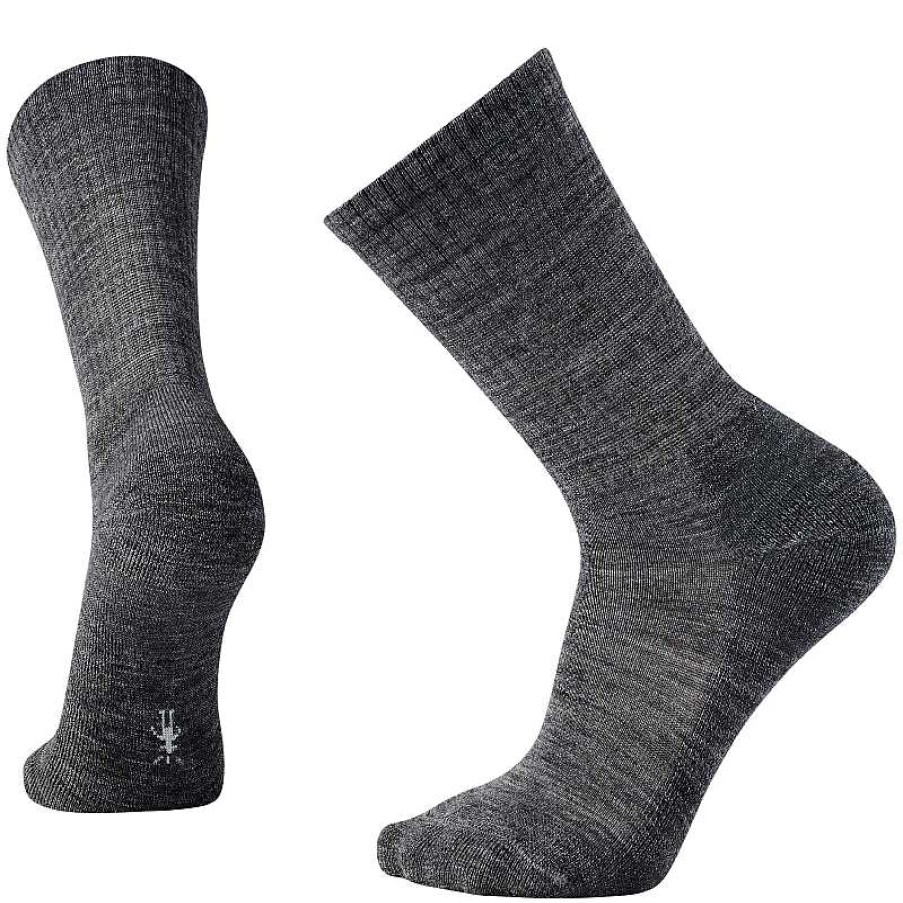 Accessories Smartwool | Smartwool Heathered Rib Crew Socks - Medium Grey