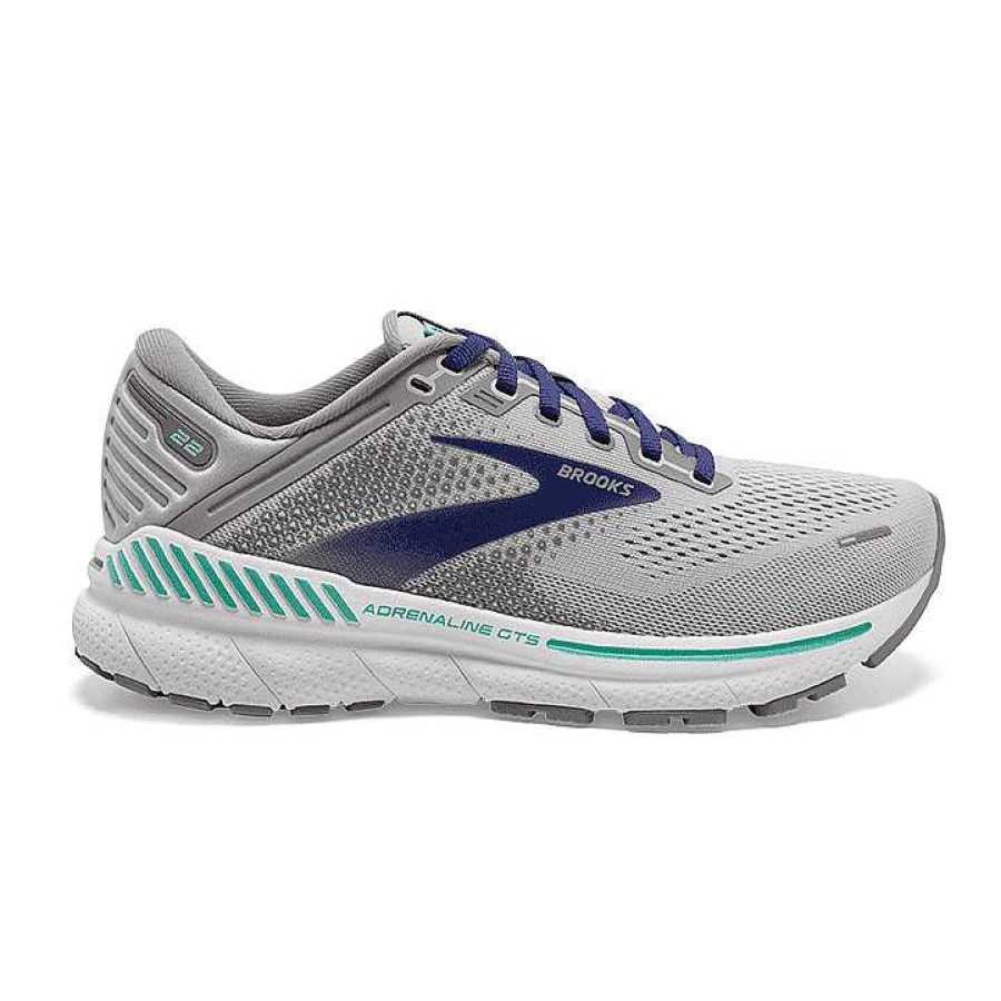 Women Brooks Running | Women'S Brooks Adrenaline Gts 22 - Alloy/Blue/Green (045)