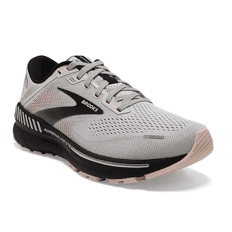 Women Brooks Running | Women'S Brooks Adrenaline Gts 22 - Grey/Rose/Black