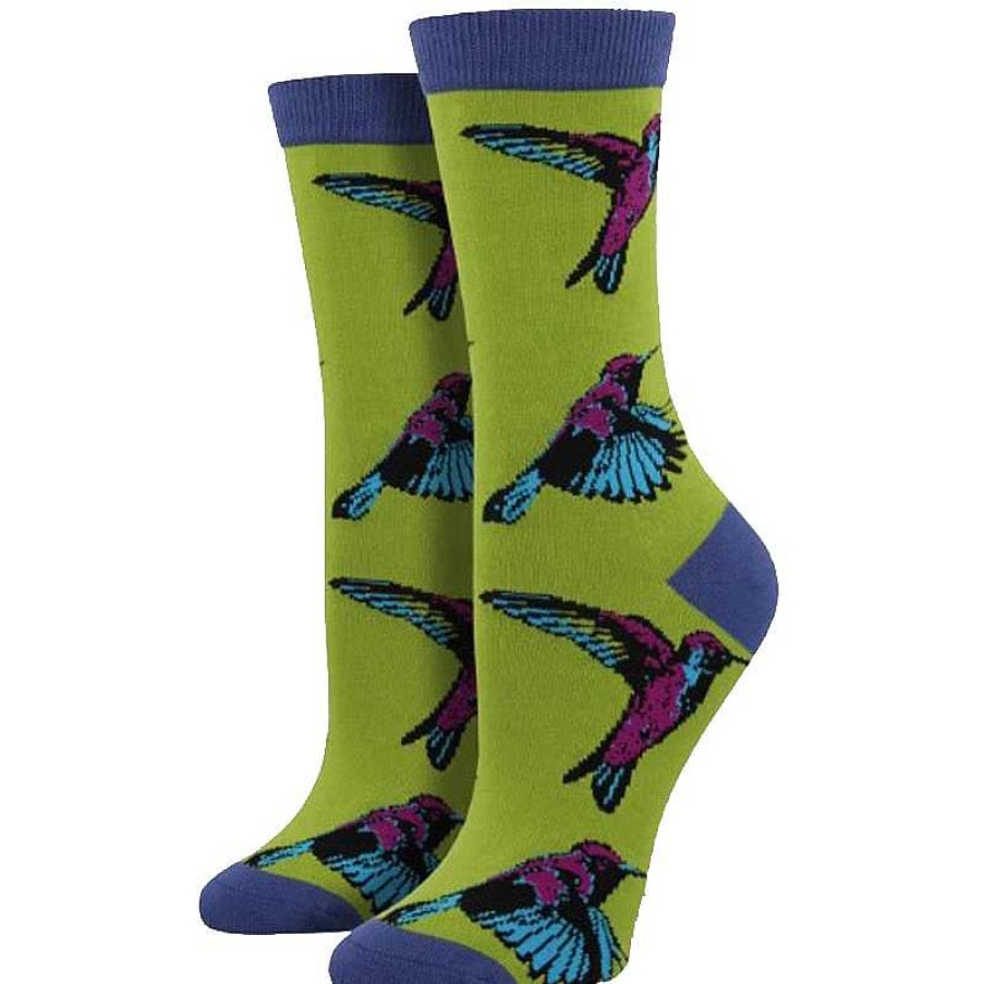 Accessories Socksmith | Socksmith Hummingbirds Crew Socks - Citron