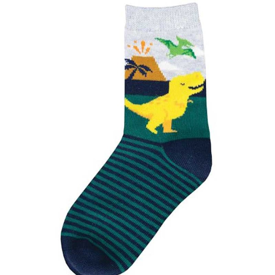 Kids Socksmith | Kids' Socksmith Totally T-Rex Crew Socks - Sizes 4-7 Years Navy