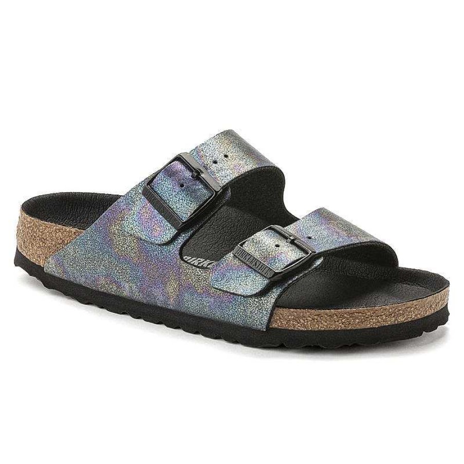 Women Birkenstock | Women'S Birkenstock Arizona Vegan Sandal - Iridescent Black