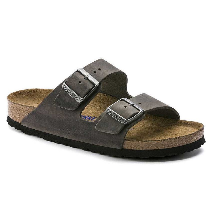 Men Birkenstock | Birkenstock Arizona Oiled Soft Footbed - Iron