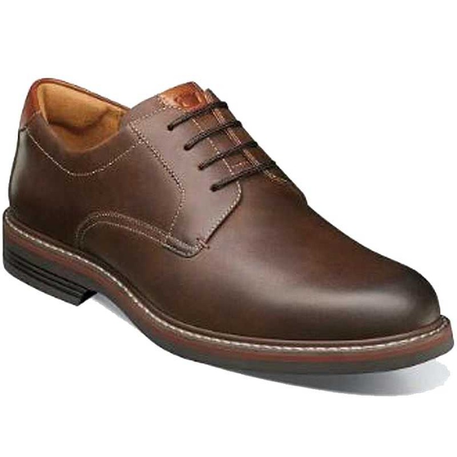 Men Florsheim | Men'S Florsheim Norwalk Plain Toe Oxford - Brown Crazy Horse