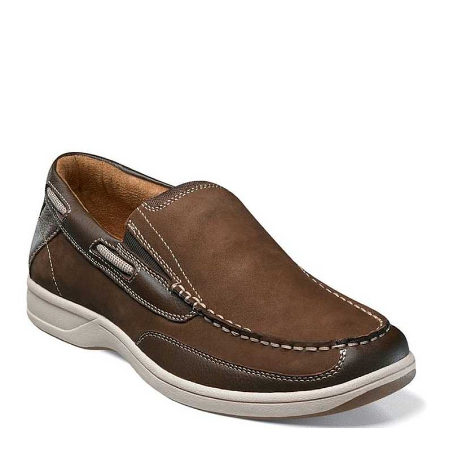 Men Florsheim | Florsheim Lakeside Moc Toe Slip-On - Brown