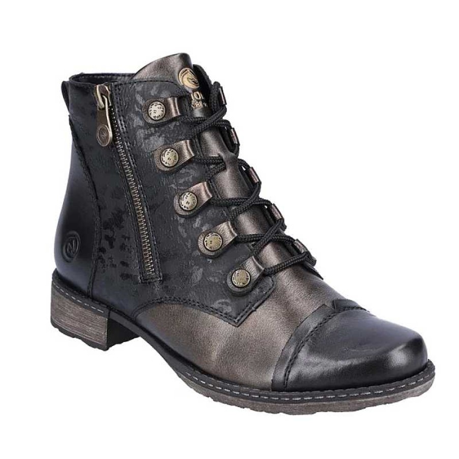 Women Remonte | Women'S Remonte Chandra 91 Ankle Boot - Schwarz/Antik