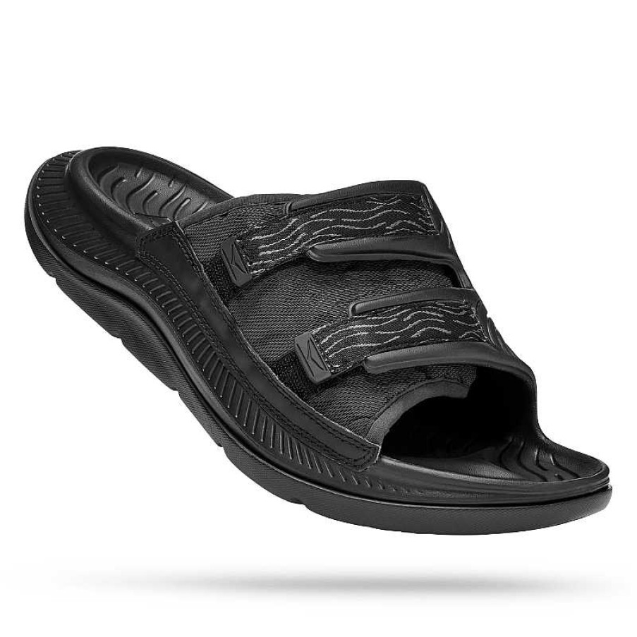 Men Hoka | Hoka Ora Luxe Recovery Slide Black/Black (Bblc)