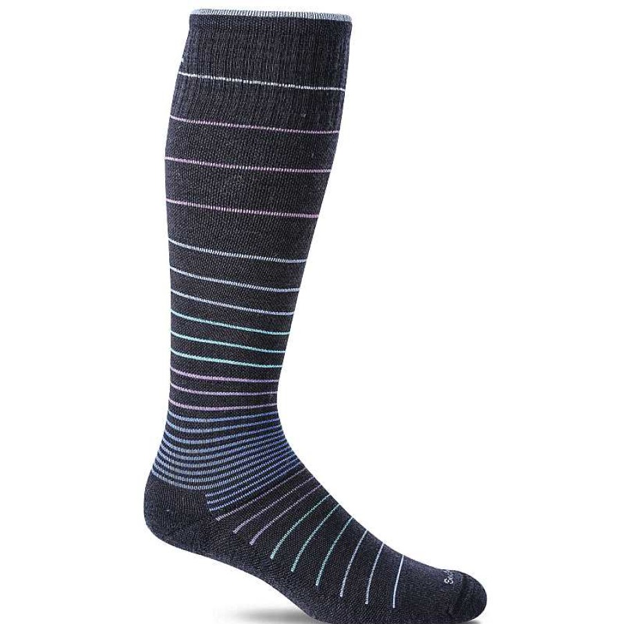 Accessories Sockwell | Women'S Sockwell Circulator Moderate Graduated Compression Socks - Navy Stripe