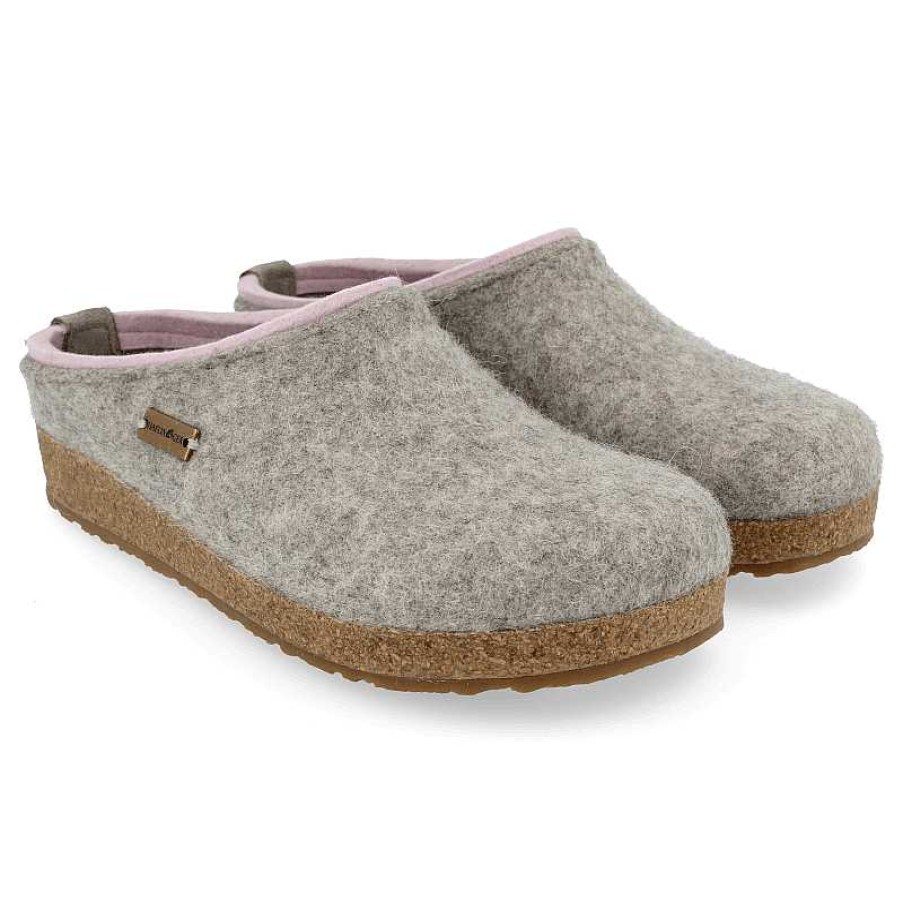 Women Haflinger | Women'S Haflinger Kris Slipper - Silver Grey