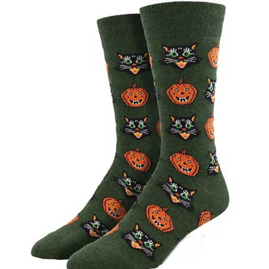 Accessories Socksmith | Socksmith Vintage Halloween Crew Socks - Green Heather