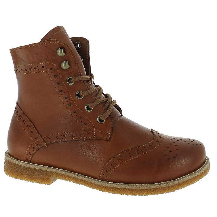 Women Andrea Conti | Women'S Andrea Conti Crepe Brogue Boot - Kastanie