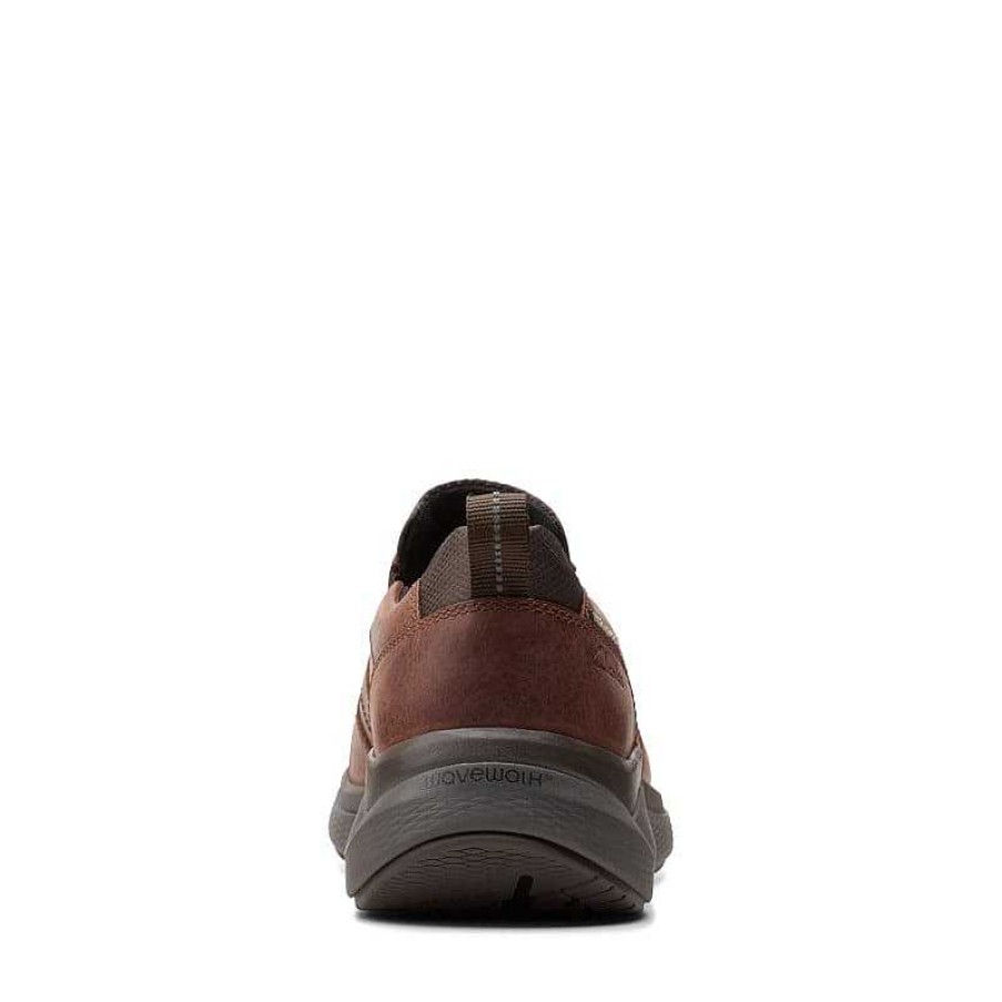 Men Clarks | Men'S Clarks Wave 2.0 Edge Waterproof - Brown Oily Tumbled