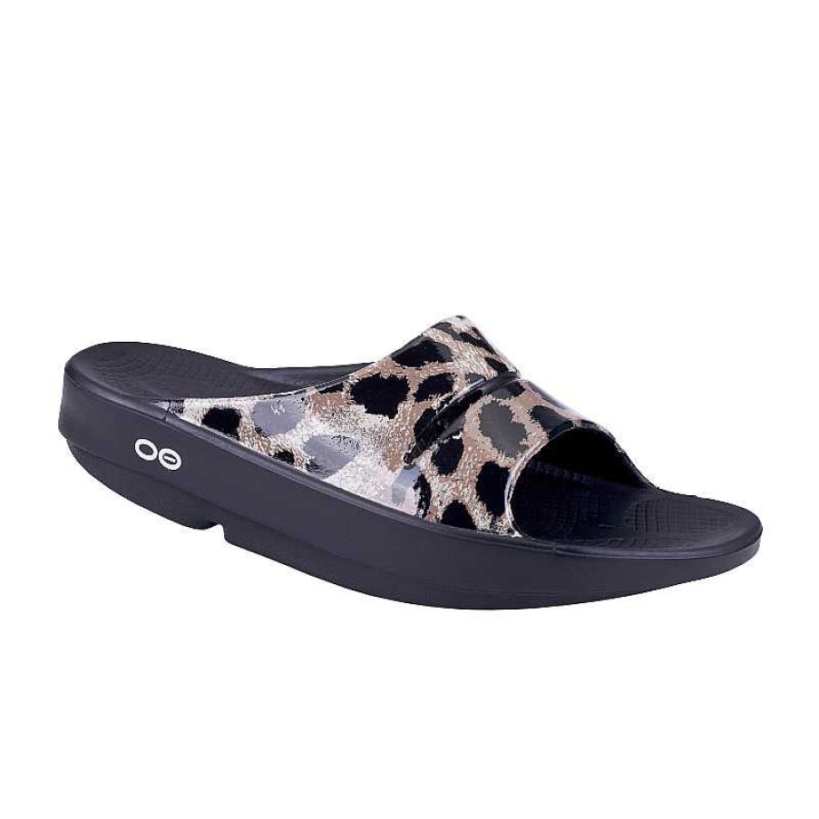 Women Oofos | Women'S Oofos Ooahh Limited Slide Sandal - Cheetah