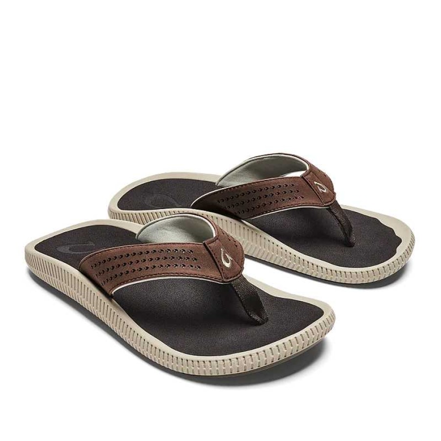 Men OluKai | Men'S Olukai Ulele Sandal - Dark Wood