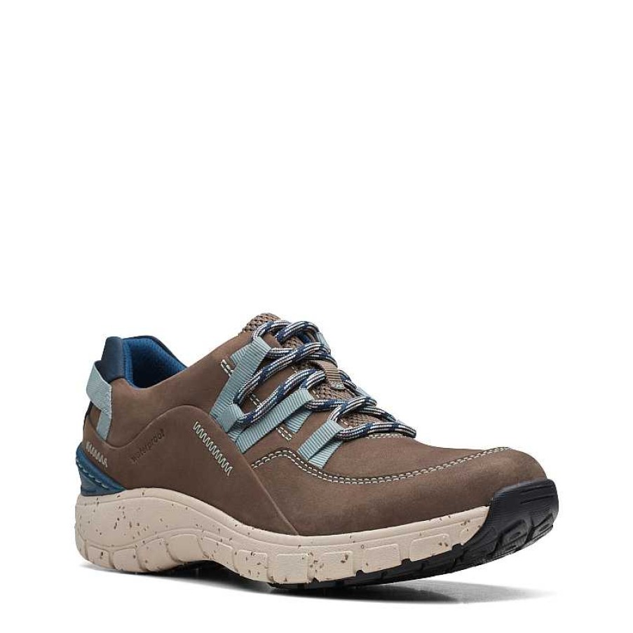 Women Clarks | Women'S Clarks Waterproof Wave Range - Taupe Combi