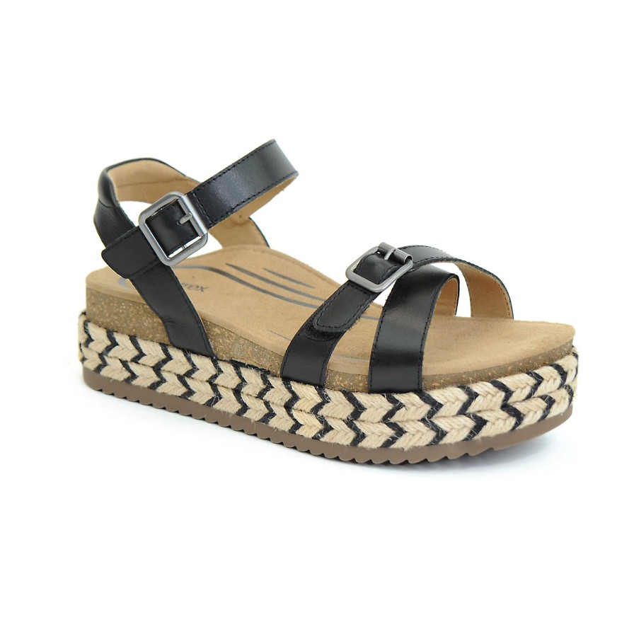 Women Aetrex | Women'S Aetrex Paula Platform Sandal - Black