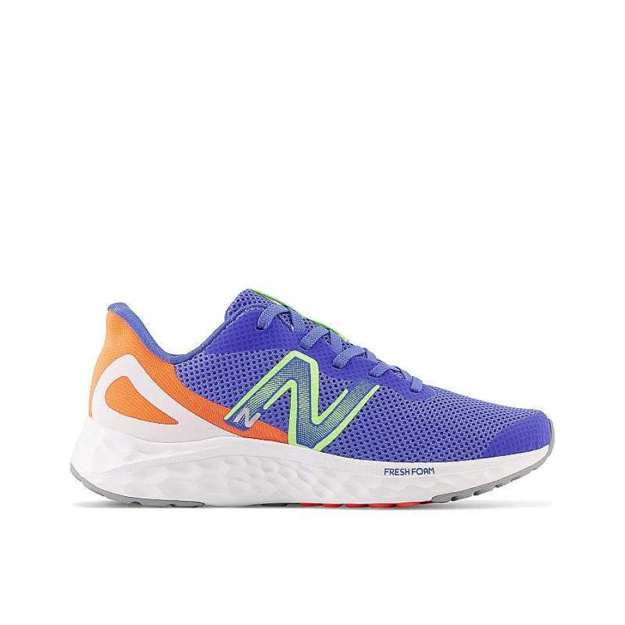 Kids New Balance | Kids' New Balance Fresh Foam Arishi V4 Sizes 3.5-7 - Bright Lapis/Bleached Lime Glo/Neon Dragonfly