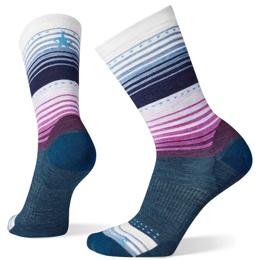 Accessories Smartwool | Women'S Smartwool Stitch Stripe Crew Socks - Twilight Blue