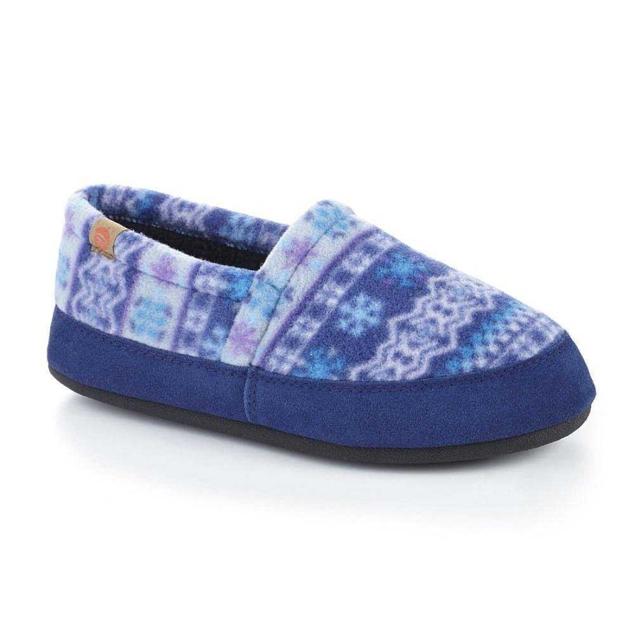 Women Acorn Slippers | Women'S Acorn Fleece Moccasin Slippers - Icelandic Blue