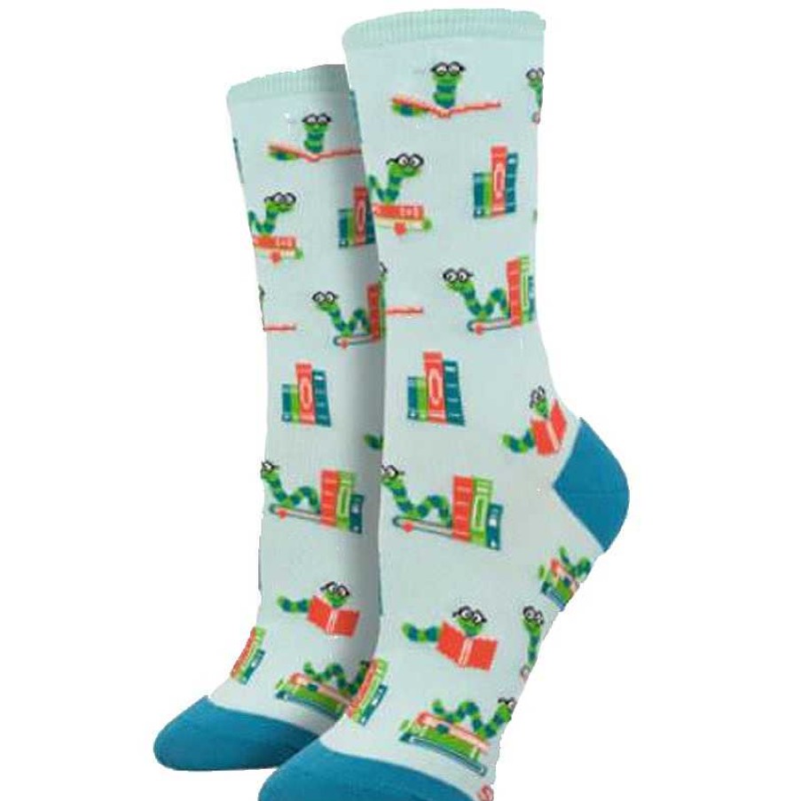 Accessories Socksmith | Socksmith Bookworm Crew Socks - Blue