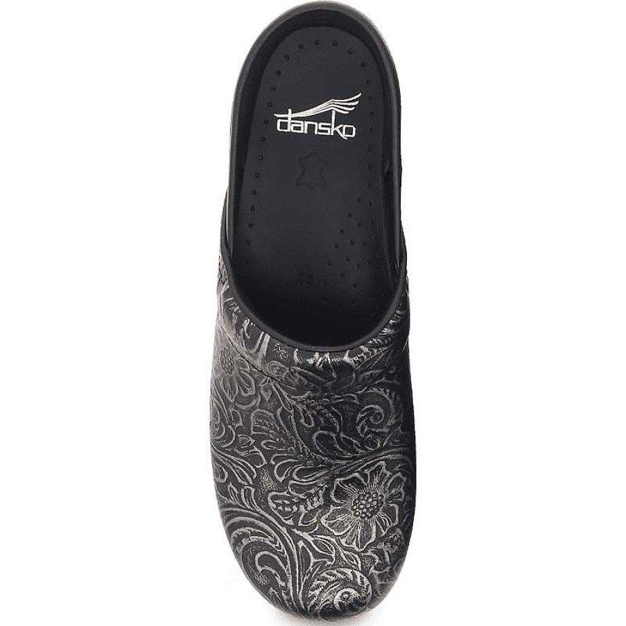 Women Dansko | Women'S Dansko Professional - Black Antique Tooled