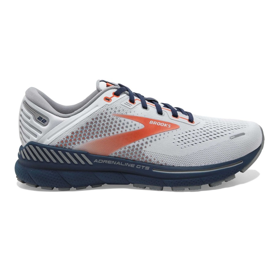 Men Brooks Running | Men'S Brooks Adrenaline Gts 22 - Arctic|Red|Titanium