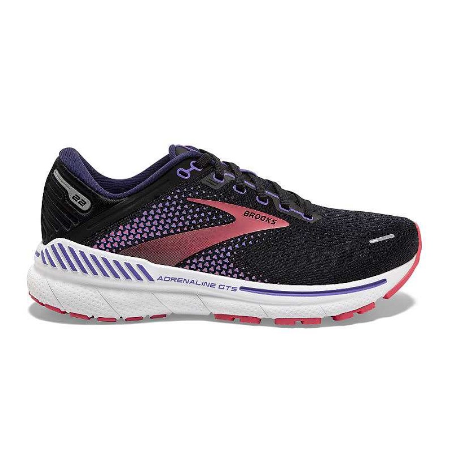 Women Brooks Running | Women'S Brooks Adrenaline Gts 22 - Black|Purple|Coral