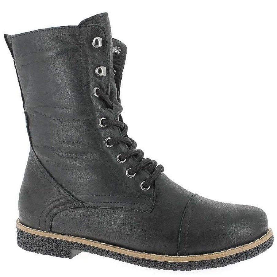 Women Andrea Conti | Women'S Andrea Conti Crepe Boot Tall - Schwarz