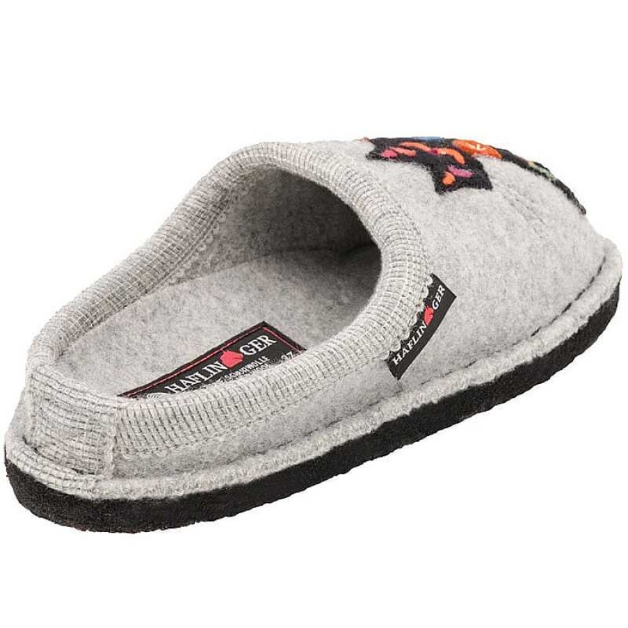 Women Haflinger | Women'S Haflinger Sassy (Cat) Wool Slipper - Silver Grey