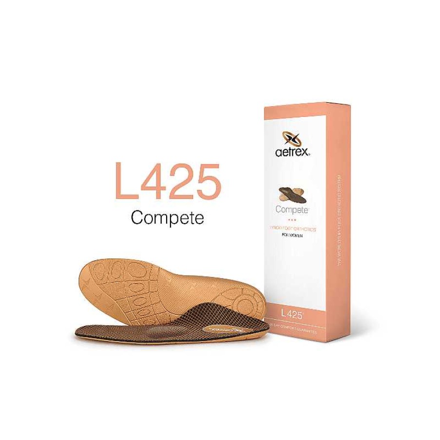 Accessories Aetrex | Aetrex L425 Women'S Compete Flat/Low Arch With Metatrsal Support