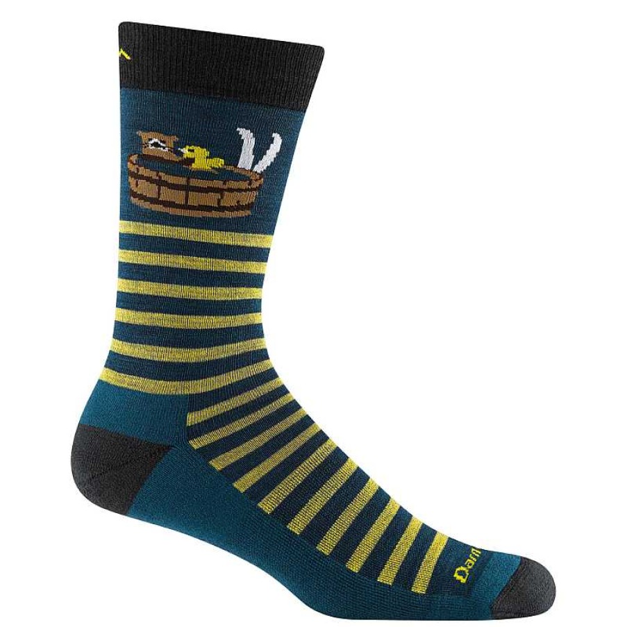 Accessories Darn Tough | Men'S Darn Tough Vermont Wild Life Crew Lightweight Lifestyle Sock - Dark Teal