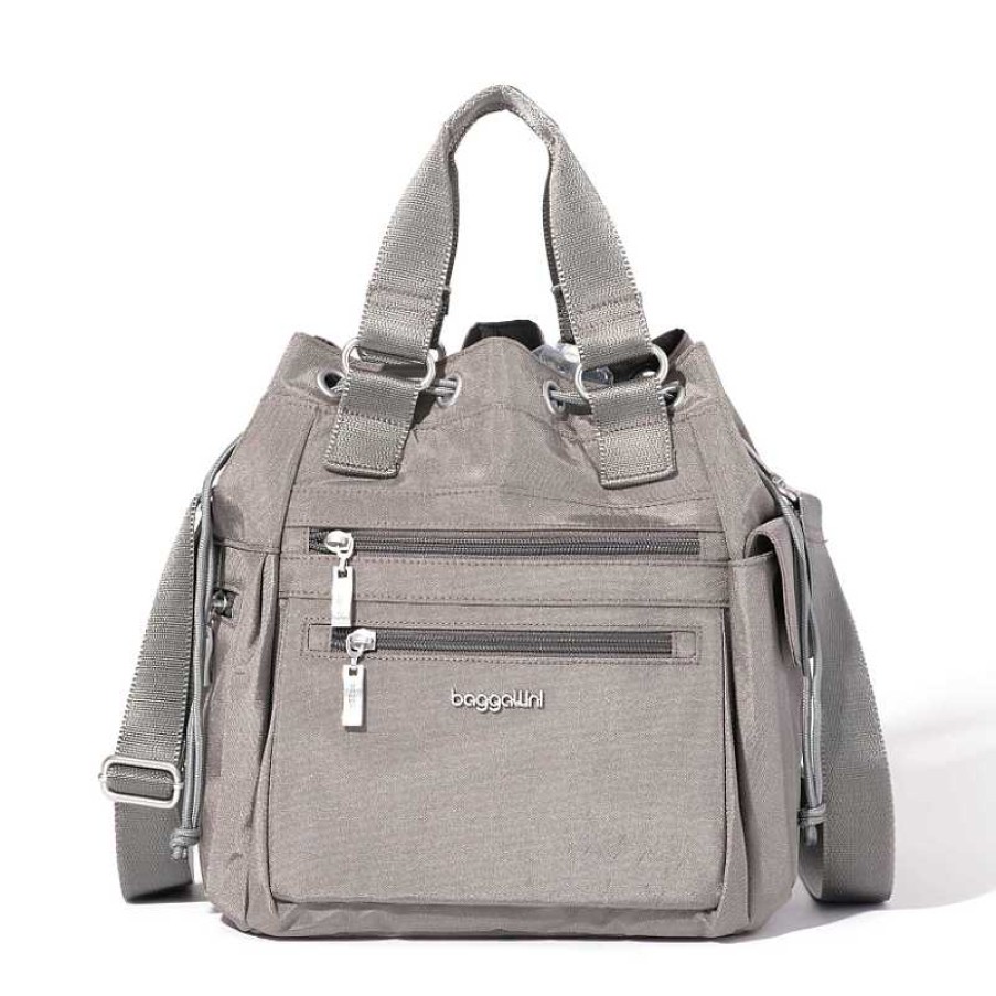 Accessories Baggallini | Baggallini Modern Everywhere Drawstring Bag Sterling Shimmer