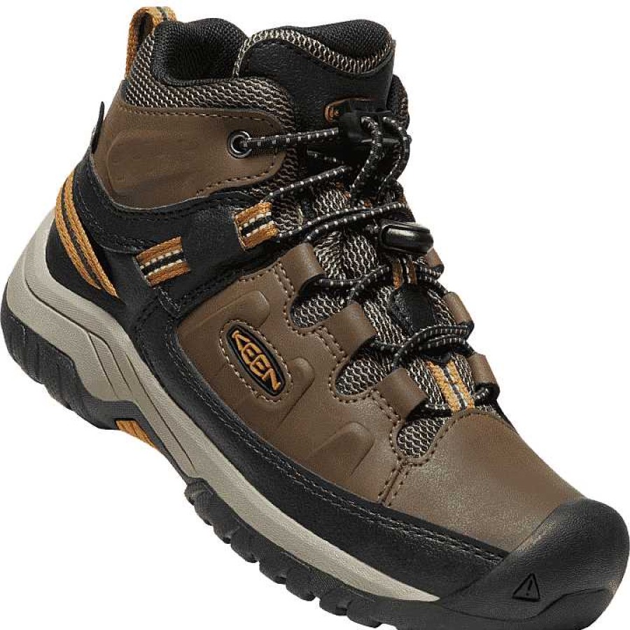 Kids Keen | Kids' Keen Targhee Mid Waterproof Y Size 1-6 Dark Earth Golden Brown