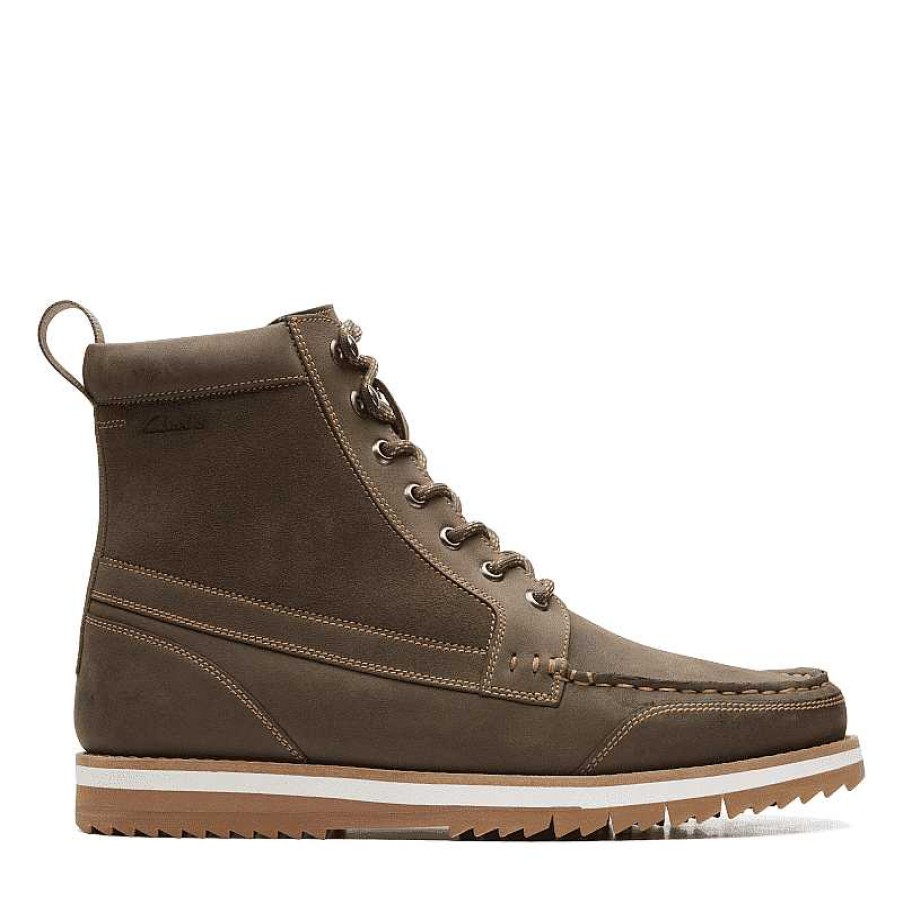 Men Clarks | Men'S Clarks Durston Hi - Dark Olive